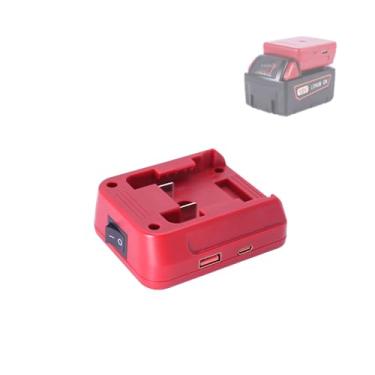 Imagem de Adaptador de carregador USB C compatível com inversor de bateria Milwaukee M18 18V com portas USB/USB-C compatível com carregamento rápido QC2.0 / QC3.0 para telefones smartwatches e fones de ouvido
