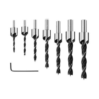 Imagem de Conjunto De Brocas Escareadoras HSS De 3mm-10mm Para Madeira, Escaread