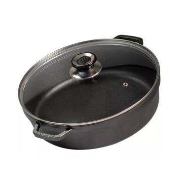 Imagem de Risoteira Panela De Ferro 28cm 3,9litros Com Tampa De Vidro