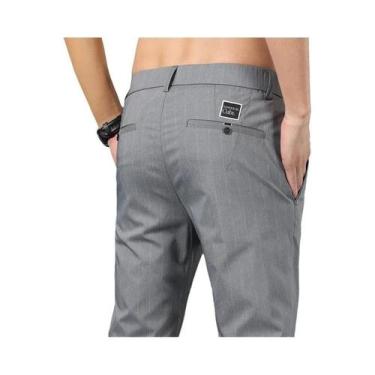 Imagem de Calças Casuais Masculinas Slim Retas Com Stretch, Moda Primavera Verão