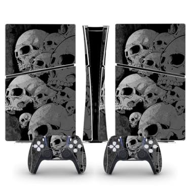 Imagem de Skin Wrap Compatible with PS5 Slim Digital, Vinyl Decal Protective Game Sticker Cover for Wireless Console & Controller (Grey Skull)