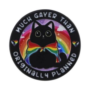 Imagem de Broches De Esmalte De Gatos Pretos Em Estilo Cartoon Anime Para Roupas