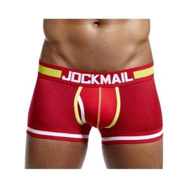 Imagem de Cuecas Boxer De Algodão Com Malha Para Homens, Com Bolsa U, Roupa Ínti