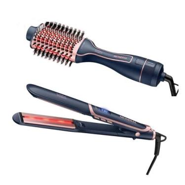 Imagem de Kit Mondial 2 em 1 InfraRed com Escova ES 01 IR e Prancha P 01 IR Ion 