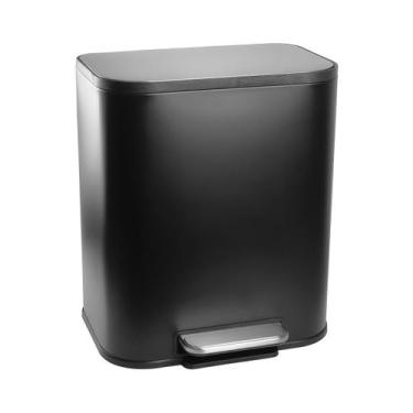 Imagem de Lixeira Retangular 20L Black Com Pedal Solo