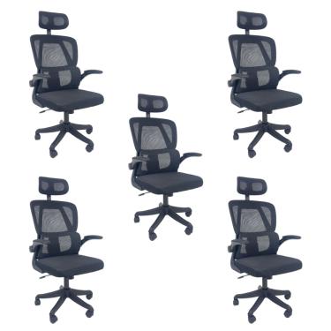 Imagem de Kit 5 Cadeiras de Escritório Oficial Legacy Preto