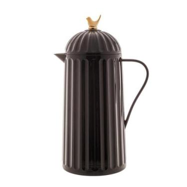 Imagem de Garrafa Térmica Plástico 1 Litro Bird Preta Vintage Wolff, 1L, Preto