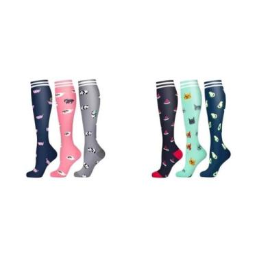 Imagem de Meias De Compressão Masculinas 3/6 Pares Para Esportes Ao Ar Livre, Ci