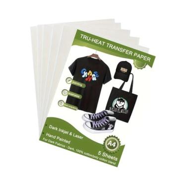 Imagem de Papel De Transferência Térmica Para Camisetas, 5 Folhas A4, Vinil HTV 