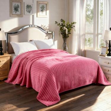 Imagem de Manta Cobertor Casal Corttex Luster Canelada 180x220cm Microfibra Antialérgico Super Macio Premium
