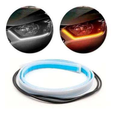 Imagem de Par Fita Farol Diurno LED DRL Branca e Seta Sequencial 60 cm - 935369h