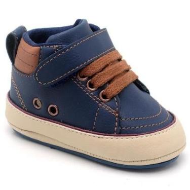 Imagem de Sapato Tênis Bebe Baby Conforto Primeiros Passos Cano Alto Azul-Masculino