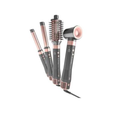 Imagem de Secador e Modelador de Cabelo 4 em 1 GAMA Italy Uniq Aura, Cinza e Ros