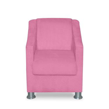 Imagem de Poltrona Infantil Tilla Suede Rosa Com Braços Sonho Das Poltronas