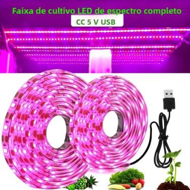 Imagem de Luz LED USB De Espectro Completo 5V Para Cultivo De Plantas Em Estufas