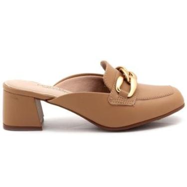 Imagem de Tamanco Modare Mule Salto Bloco Bico Quadrado Metal Feminino 7373121-Feminino