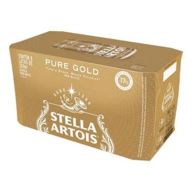 Imagem de Cerveja Stella Artois Pure Gold Puro Malte Lata 269ml 8 U