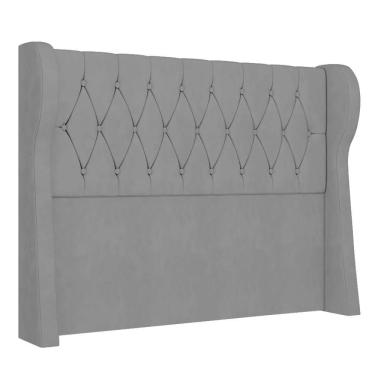 Imagem de Cabeceira Casal Cama Box 140cm Malva Z04 Veludo Cinza - Mpozenato