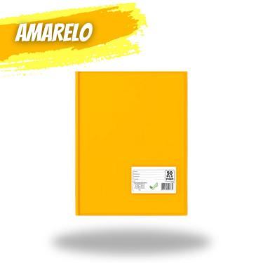 Imagem de Pasta Catálogo Organizadora A4 OEM com Visor e Plásticos 0 e 06 mm Formato para Documentos 50 Envelopes Amarelo
