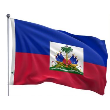 Imagem de Bandeira do Haiti Dupla Face Estampada Tamanho 70x100cm - Pátria Borda