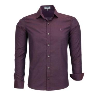 Imagem de Camisa Social Amil Masculina Manga Longa Slim Sem Bolso Elegante 1863 