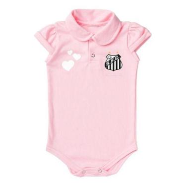 Imagem de Body Santos Bebe Recem Nascido Branco Ou Rosa Oficial - Rosa - G (6-9 