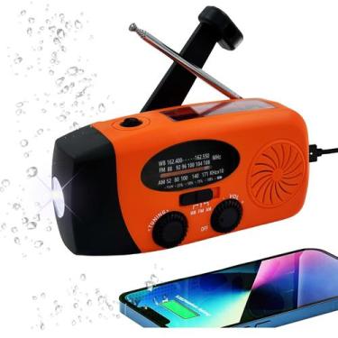 Imagem de Rádio de Emergência Ekevitte 5000mAh com Energia Solar, Manivela e LED