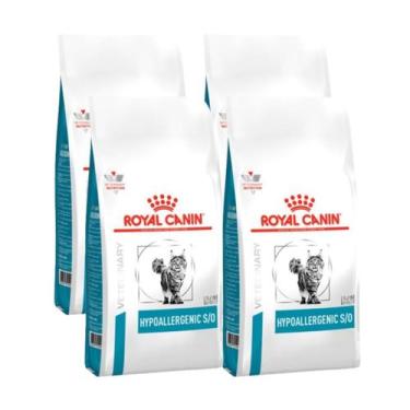 Imagem de Kit 4 Royal Canin Feline Veterinary Diet Hypoalergenic 1.5Kg