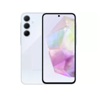 Imagem de Smartphone Samsung Galaxy A355g, 256GB,  8GB  RAM, Octa-core Exynos, Câmera Tripla 50MP + Selfie 13MP,  Tela 6.6 Super AMOLED, Azul Claro