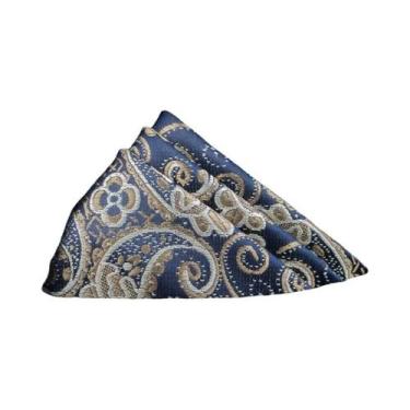 Imagem de Lenço De Bolso Vintage Paisley Cor Sólida 25x25cm Para Acessórios De T