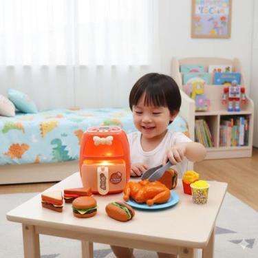 Imagem de Air Fryer Infantil Brinquedo Cozinha Criança Fritadeira Faz de Conta C
