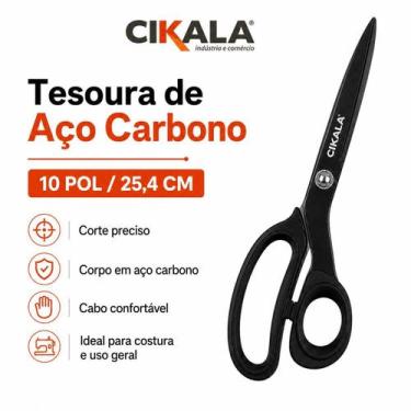 Imagem de Tesoura 10 Polegadas em Aço Carbono para Corte Uso Manual Trabalhos Di