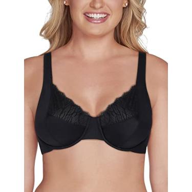 Imagem de Vanity Fair Sutiã redutor de suavidade nas costas (36c-42h), Renda atraente - Preto, 38C