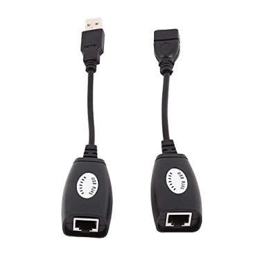 Imagem de GOWENIC Adaptador USB para RJ45, cabo de extensão USB 2.0 (macho/fêmea) para Ethernet RJ45, cabo adaptador de rede extensor suporte LAN cabo patch Cat5/RJ45/Cat6