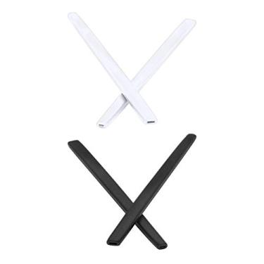 Imagem de Mryok 2 pares de pares de meias de substituição para óculos Oakley W Square Wire – branco e preto