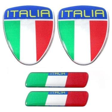Imagem de Kit Adesivo Emblema Resinado Coluna Porta Fiat Italia 6Pçs