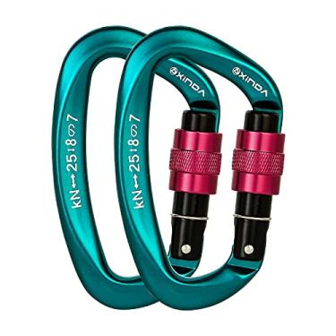 Imagem de XINDA – Parafuso profissional de mosquetão para escalada, mosquetão, mosquetão para escalada, escalada, rede e acampamento, equipamento externo (2 peças verdes)