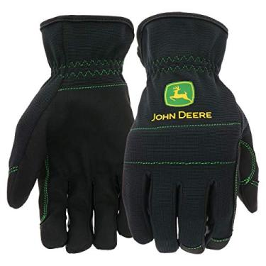 Imagem de West Chester John Deere JD86021-XL Hi-Dex Synthetic Palm Gloves X-Large, 4-Way Stretch Spandex Back Gloves with Padded Knuckles, Reinforced Thumb Saddles