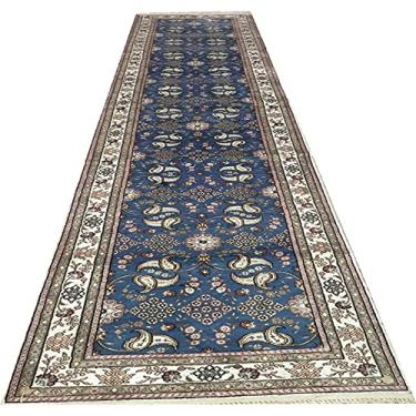 Imagem de Tapete de arte de pat-tern persa com nó manual - tapete de corredor de casa feliz