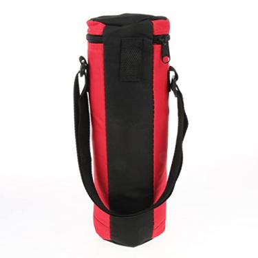 Imagem de Bolsa térmica de cilindro Oxford 2L com isolamento térmico para bebidas e latas de água – Vermelha