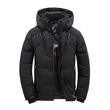 Imagem de Casaco de inverno masculino jaqueta acolchoada grossa quente parka jaquetas com capuz jaqueta masculina leve ao ar livre