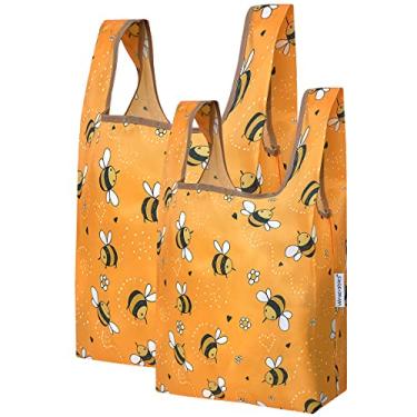 Imagem de Wrapables Saco de compras reutilizável JoliBag Collection (conjunto de 2), Abelhas amarelas, Set of 2, Saco de compras reutilizável Jolibag Collection (conjunto com 2)