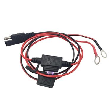 Imagem de Halokny Cabo de conectores de terminal SAE para anel O, 50 cm/1,6 pés 18AWG SAE cabo de extensão de desconexão rápida para motocicletas, carros, carregamento de bateria