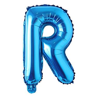 Imagem de Balões de festa de aniversário azul de 101,6 cm, decorações de casamento, alfabeto, letras de hélio, balões de hélio, suprimentos para chá de bebê (101,6 cm, azul puro R)