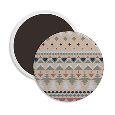 Imagem de Imã de geladeira redondo de cerâmica em losango azul, vermelho, cinza, decoração de lembrança