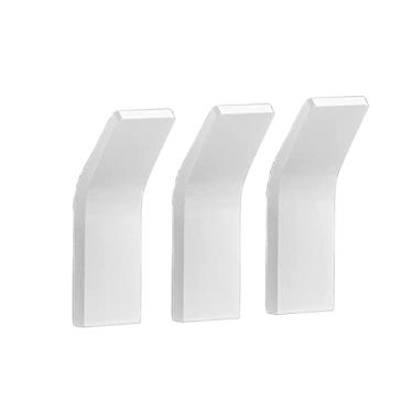 Imagem de KIZQYN Ganchos de casaco ganchos de roupão sem perfuração gancho de banheiro preto para toalhas liga de alumínio decoração montada na parede ganchos de casaco rack cabides de roupas cabide de parede (cor: branco 3 peças)