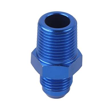 Imagem de Keenso Adaptador de montagem de óleo de combustível reto NPT AN6 para 9,5 mm (3/8"), linha de alimentação turbo de alumínio, adaptador de encaixe em T azul