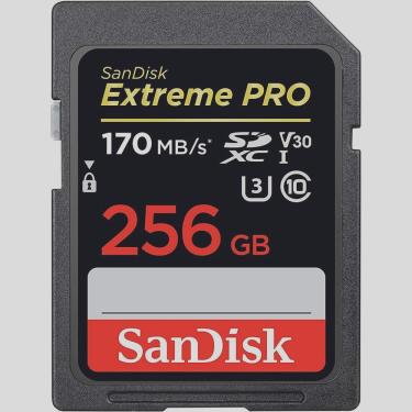 Imagem de Cartão de Memória sd Sandisk Extreme Pro 170-90 MB/s U3 256 gb