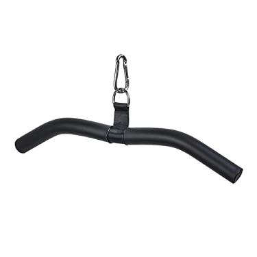 Imagem de Fancyes Acessório de máquina de cabo de barra LAT, barra de puxar curl com rotação completa e alça de borracha para academia, treino de força, treinamento