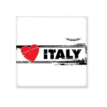 Imagem de I Love Italy Palavra Amor Ilustração de Coração Azulejo de Cerâmica Brilhante Decalque Pedra Adorna de Tijolos Vitrificados